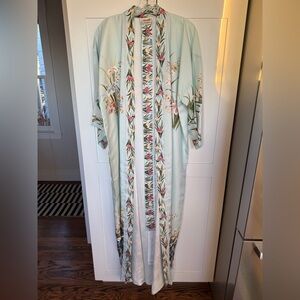 Antique Japanese Flora Silk Robe